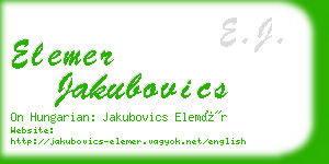 elemer jakubovics business card